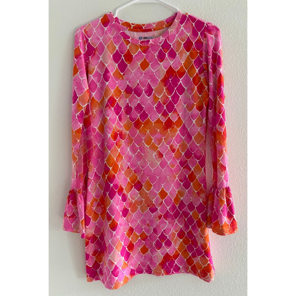 Ibkul Tillie Dress Small Pink Long Sleeve Mesh Stretch Golf‎ Tennis UPF